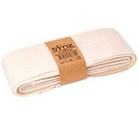 Trimz - Nastro 100% cotone a spina di pesce, naturale, 50 mm x 5 m