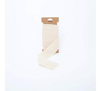 Trimz - Nastro doppio in cotone a spina di pesce, Naturale, 50mm x 5m