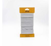 Trimz Nastro sbieco in Policotone, Cotone, Grigio, 25mm x 5m
