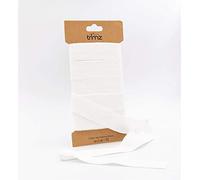 Trimz Nastro Singolo in Cotone a Spina di Pesce, Bianco, 25mm x 5m, 5 unità