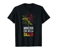 Trinacria Maglietta MINCHIA CHE BELLA Sicilia Maglietta