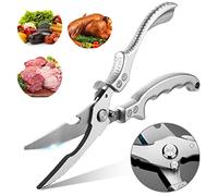Trinciapollo, Forbici da Cucina Professionali, Forbici Multiuso in Acciaio Inossidabile Argento, Forbici Professionali per la Casa, per Tacchino, Pesce, Verdure, Oca, Barbecue, Pollo, Gamberetti