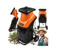 Trinciatore Da Giardino 3000W Elettrico Con Sacco Per Rifiuti Silenzioso 45mm