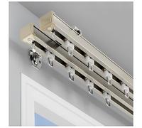 Tringle à Rideau Murale Système de Rail Double Coulissant en Alluminio Robusto Ensemble 200cm Idéal pour Décoration Intérieure Couleur Champagne