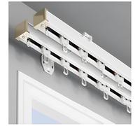 Tringle à Rideau Murale Système Rail Double Coulissant en Alluminio Robusto Ensemble de Rails Rideau Blanc 310cm pour Décoration Intérieure et Contrôle de Lumière