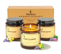 TRINIDa Sleep Candles - Confezione da 3 candele alla lavanda da 99,2 g, regalo per ansia, candele per aromaterapia per alleviare lo stress e rilassarsi, combustione lunga 100 ore, regalo di compleanno