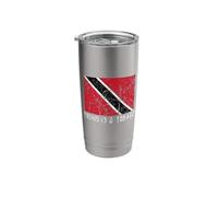 Trinidad E Tobago Distressed Caraibi Uomini Donne Bambini Bicchiere termico in acciaio inox doppia parete
