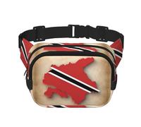 Trinidad e Tobago mappa 02 stampa Carino Grande Nero Fanny Pack per le donne Cross Body Marsupio Nylon Alla Moda Fanny Pack, nero, Taglia unica