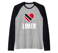 Trinidad Tobago Limer Heart Flag Caribbean Pride Culture Maglia con Maniche Raglan