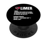 Trinidad Tobago Limer Word Def Heart Flag Caribbean Pride PopSockets PopGrip Adesivo