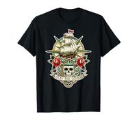 Trinity Love Clothing Company Stay The Course Tattoo Skull Ship Maglietta