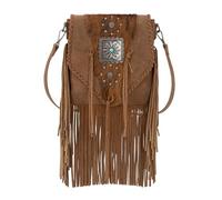 Trinity Ranch Borse a tracolla per le donne Frange Hair-On Pelle bovina Westen borsa, Marrone