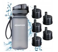 Trinkflasche mit Filter AQUAPHOR CITY 350 ml Grau Set aus 5 Filtern