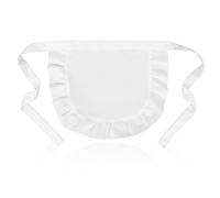 Trinkrittey Grembiule bianco per cosplay, costume aderente gonfio e aderente, mezzo grembiule, grembiule bianco, per feste, cosplay, accessorio per cucina, bomboniere, cameriera, mezzo grembiule, per