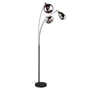 Lampade da terra in metallo nero con 3 diffusori in vetro fumè Lumina 417000332