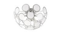 Trio 609000306 Lampadario, in Cromo con Dischi in Plastico Satinata Trasparente, 45 cm