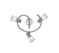 Trio 871090307 Levisto Faretto LED, 3x6 Watt, Nichel Opaco/Alabastro, 30 cm
