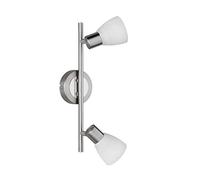 Trio 871510207 Carico Faretto LED, 2x3.5 Watt, Nichel Opaco/Bianco Spazzolato, 34x9x18 cm