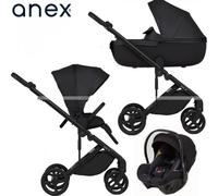 Trio Anex Eli Midnight (Navicella,Telaio,Seduta Passeggino,Seggiolino Auto Cosmo e Adattatori per Gruppo 0+)