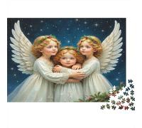 Trio angeli Natale Rompicapo 1000 Pezzi In cartone Extra Spesso, Un Classico Puzzle A Pezzi Per Pace Interiore, Ideale Per Sfida Personale, Regalo Di Compleanno Originale 38x26cm/1000pcs