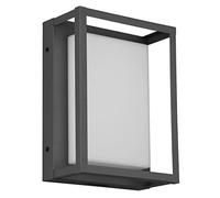 Trio, Applique, Witham incl. 1 x LED,SMD,10,5 Watt,2300+3000+4000K,1100 Lm. Finitura: Metallo, Antracite L:18,0cm, A:24,0cm, P:10,0cm Montaggio a parete,IP54,DIP-Switch,Luminosita non regolabile