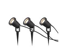 Trio Beleuchtung Set di 3 faretti da giardino orientabili, con picchetto e cavo di collegamento da 5 m, IP65, versatili lampade da giardino