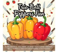 Trio Bell Peppers Fun: A delightful coloring journey featuring vibrant bell peppers and kitchen-inspired patterns!
