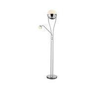Trio Chris Piantana LED, Diffusore Mezza Sfera e Lampada Lettura, Effetto Ghiaccio, Integrata, 22 watts, Cromo
