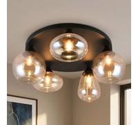 Trio Deckenlampe Deckenleuchte Lampada Da Soffitto In Vetro Ambra D 63,5 cm [EEK: Non valutato]