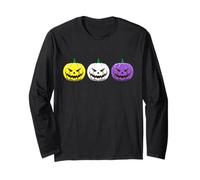 Trio di Zucche LGBTQ Non Binarie per Halloween Maglia a Manica