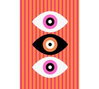 Trio Eyes Journal - Abstract Pink & Orange Notebook for Creativity, Reflection & Goal-Setting | 150 Pages of Artistic Expression and Personal Growth