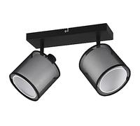 Barra BURTON Barra 2 spots orientabili diffusore esterno traforato L.33cm paralume bianco e metallo nero 811400232