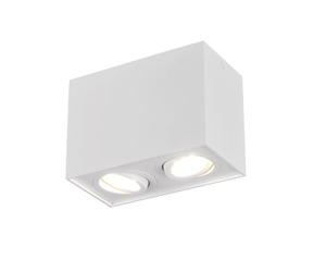 Trio, faretto da soffitto a forma di cubo con LED e due faretti orientabili, bianco opaco