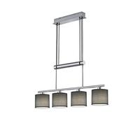 Trio Garda Lampada Sospensione, 4 Diffusori con Bilanciere Regolabile, E14, 0 watts, Nichel Opaco