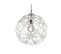 Trio Lampada a sospensione a LED con elegante rete metallica di colore grigio anticato