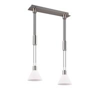 Trio Lampada a sospensione Stanley 319500207, metallo nichel opaco, vetro bianco, escl. 2x E27