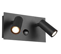 Tunga barra 2 spots led orientabili antracite da esterno con sensore l. 23cm ip5