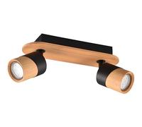 Trio Lighting Aruni faretto da soffitto legno 2 lampadine nero Trio Lighting