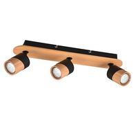 Trio Lighting Aruni faretto da soffitto legno 3 lampadine nero Trio Lighting