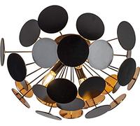 Trio Lampada da Soffitto Discalgo 609900332, metallo nero opaco, lastre di plastica nero/color oro, escl. 3x E14, 54 x 54 x 30 cm, nero-opaco/color oro