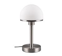 Trio Lampada da tavolo Joost II 592300107, metallo nichel opaco, vetro bianco opalino, escl. 1x E27, On/Off Touch