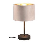 Trio Lampada da tavolo Julieta 519000144, metallo nero opaco, paralume velluto beige/oro, escl. 1x E27