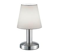 Trio Lampada da tavolo Mats II 599700101, metallo nichel opaco, paralume in tessuto bianco, escl. 1x E14, On/Off Touch