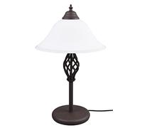 Lampada RUSTICA con diffusore vetro bianco H. 50CM metallo ruggine 501000224