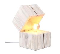 TREASURE LAMPADA DA TAVOLO ATTACCO E14 LAMPADINA INCLUSA LEGNO BIANCO H. 16CM