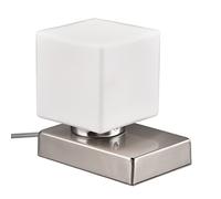 Trio Lampada da tavolo Till II 590200107, metallo nichel opaco, vetro bianco opale, escl. 1x E14, On/Off Touch