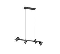 TRIO, Sospensione, Marley 4xGU10, max.35,0 W Finitura: Metallo, nero opaco L:80,0cm, L:18,0cm, A:150,0cm IP20,Senza illuminante,Regolabile in altezza