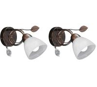 Trio Leuchten 200700128 Traditio a + + to e, lampada da parete, metallo, E14, antico ruggine, 29 x 13 x 21.5 cm (Confezione da 2)