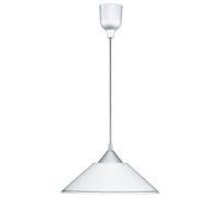 Trio-Leuchten Lampada a sospensione Diego E27 max 60W Ø 30 cm lunghezza 125 cm vetro rigato bianco