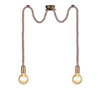 ROPE SOSPENSIONE DOPPIA CORDA E27 OTTONE ANTICATO